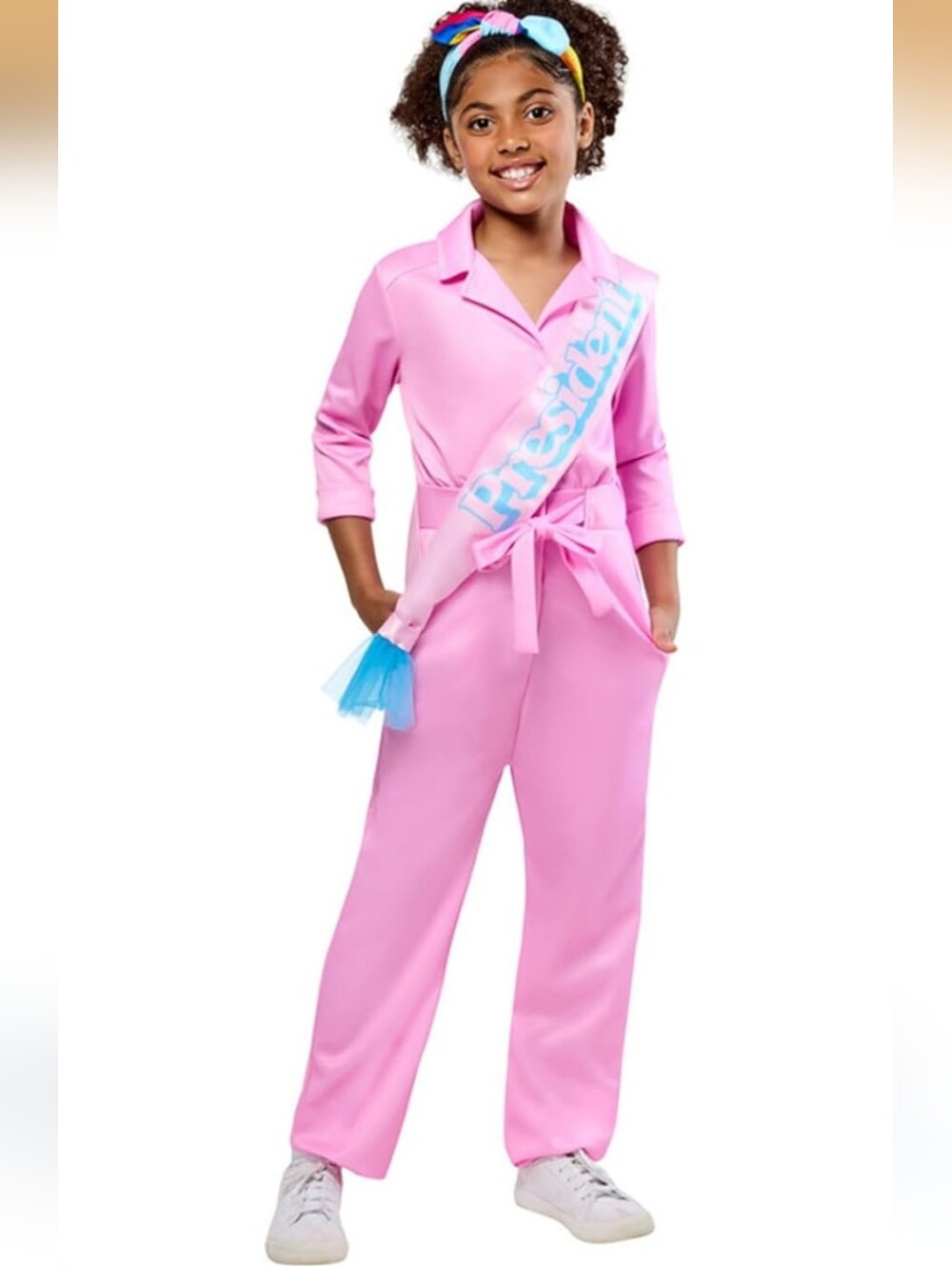 Rubie's Pink Girls' Long Sleeve Jumpsuit with Tie Waist
